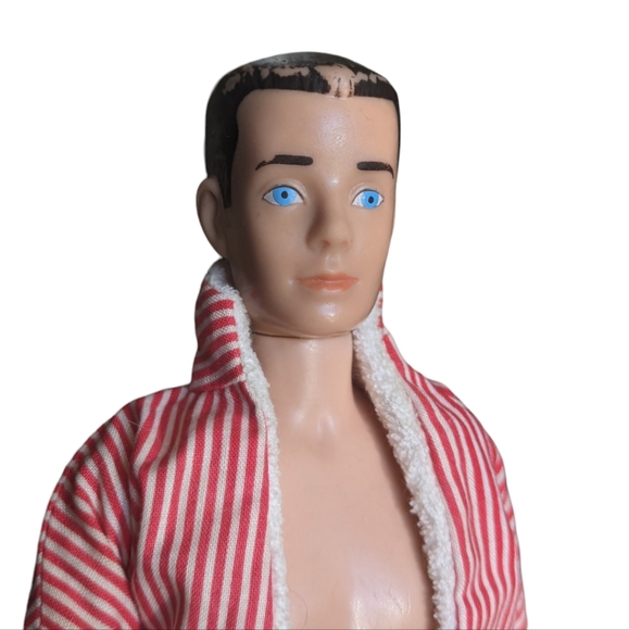 1960 Vintage Barbie's Ken MADE IN USA Brunette with Original Swimsuit Top Trunks - Picture 6 of 16